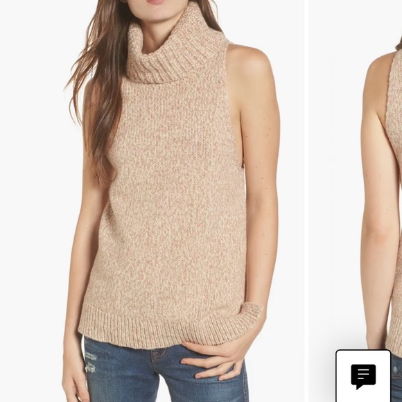 Madewell Sweaters - Madewell Marled Sleeveless Turtleneck Sweater, Small